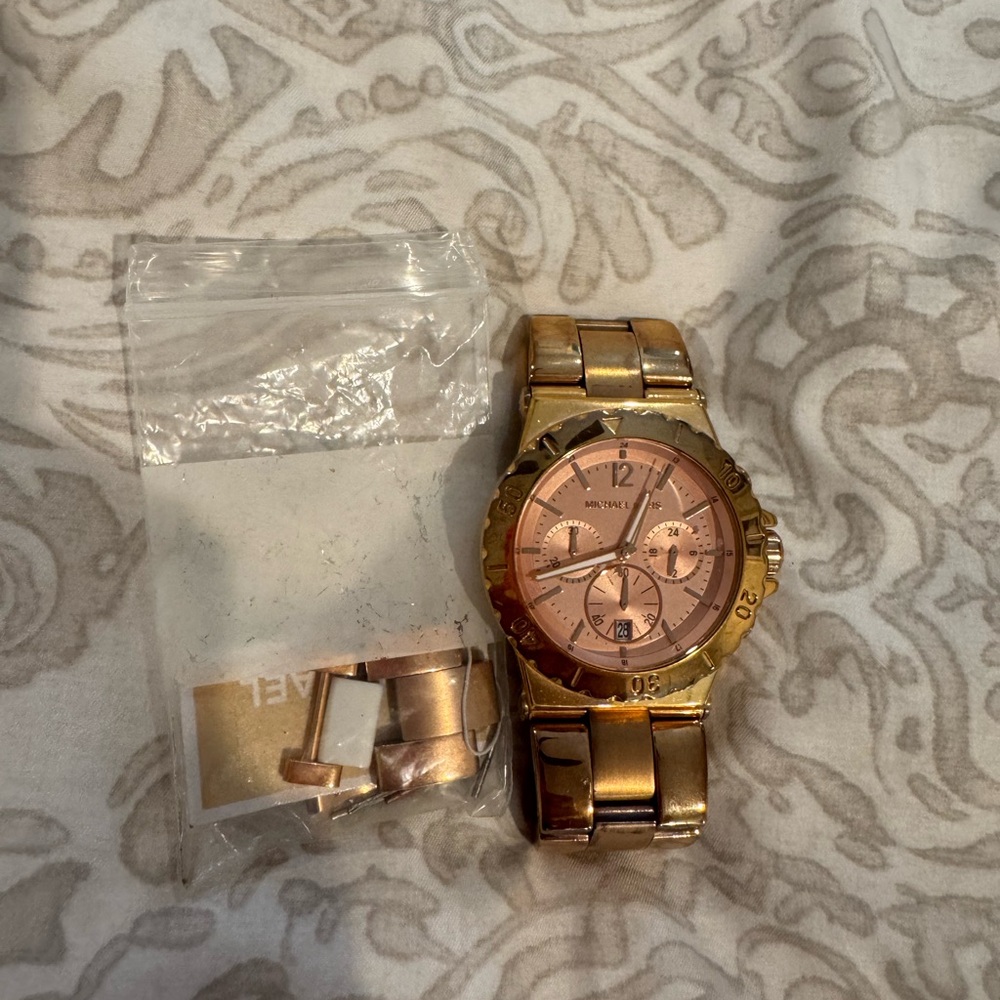 Michael Kors Two-Tone Gold and Pink Watch
